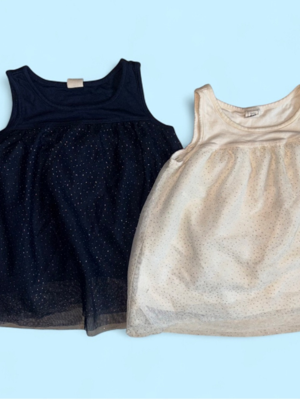 GAP Navy & Ivory Sparkle Tulle Tank Tops - 2-Pack